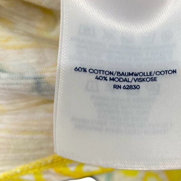 Lands End Yellow and White Lemons Cap Sleeve Top Size Medium - Picture 7 of 7